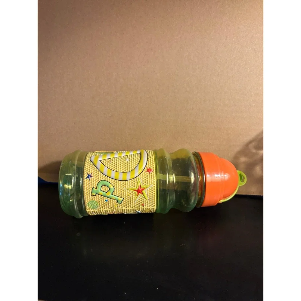 Kids Water Bottle JohnHinde Drink Personalized FlipStraw Letter D 12oz Colorful